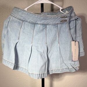 Angel Kiss Sky Blue Pleated Skorts